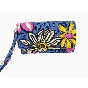 Vera Bradley Wristlet Wallet African Violet Quilted Cotton Floral Clutch Organiz